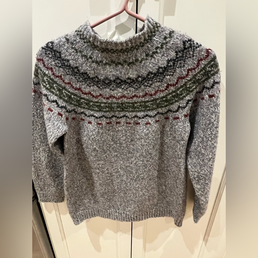Vintage Aigle Gray Nordic wool Sweater size S